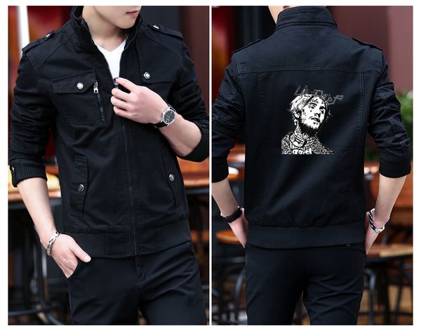 

frdun lil peep fashion jacket print streetwear fashion men's clothing & accessories motorcycle winter jacket, Black;brown