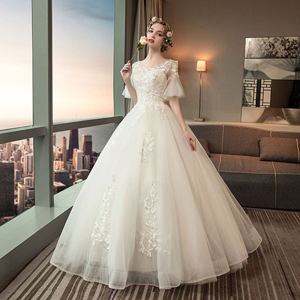 

new arrival elegant vestido de festa dress evening flowers ball gown flare lace sleeves long style party dresses, Black;red