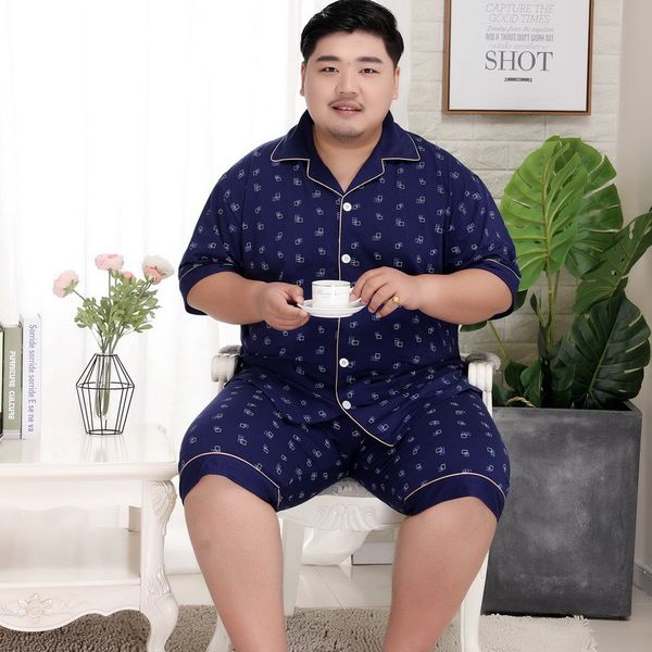 

plus size shorts sleepwear men 140kg 5xl 100% cotton pajama sets men simple short sleeves casual pyjamas for male, Black;brown