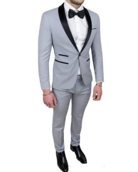 

popular one button groomsmen shawl lapel (jacket+pants+tie) groom tuxedos groomsmen man suit mens wedding suits bridegroom a194, Black;gray