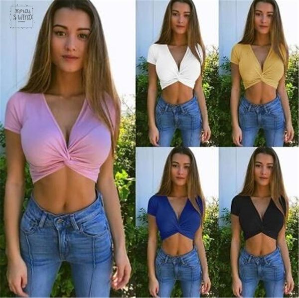 

summer 2019 solid short sleeve irregular v neck short women blusa fashion solid clothing croup 0120, White