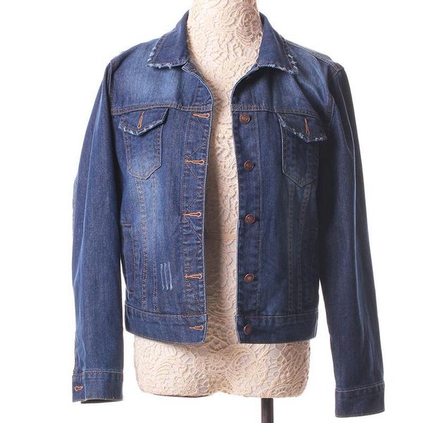 

outerwear women denim jacket female s-4xl vintage cropped short denim coat long-sleeve jeans coat cardigan light deep blue fit, Black;brown