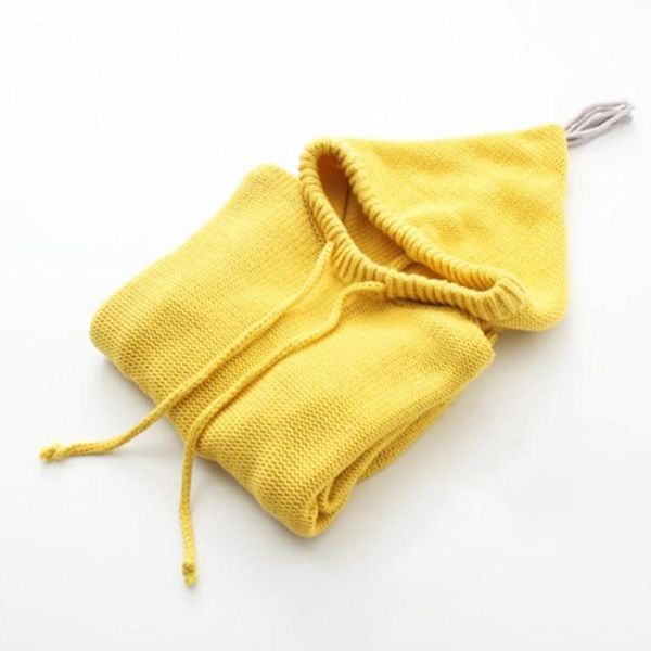 

boys girls sweaters 2019 new autumn winter warm clothes solid color knitted costumes long sleeve hooded children's clothing, Blue