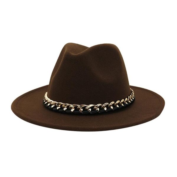 

vintage wide hat with belt buckle hat adjustable outbacks hats european and american fashion woolen jazz 0126, Blue;gray