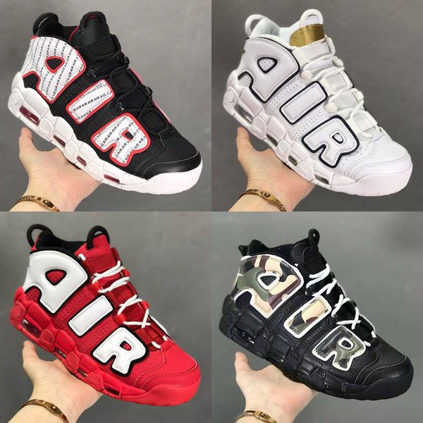 

2020 new 96 qs olympic varsity maroon more kids mens basketball shoes 3m scottie pippen uptempo chicago trainers sports sneakers, Black