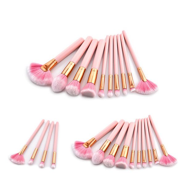 

sell pink handle makeup brush set for women foundation make up brush beauty tools set for lip eye liner maquiagem t10083