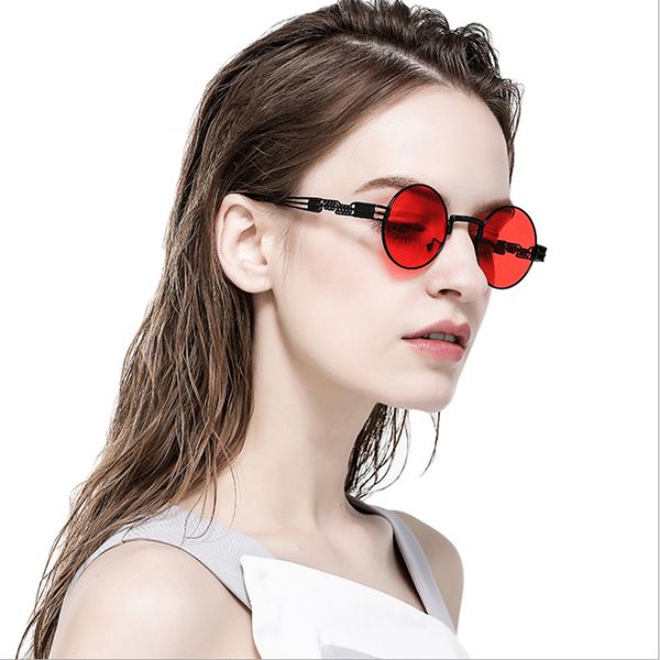 

green gold metal eyewear retro glasses fashion steampunk sunglasses sun gothic womens sunglasses vintage round mens mirrored nqmwb, White;black