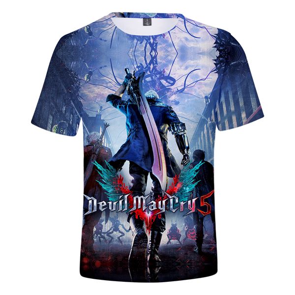 

новые моды для женщин / мужчин devil may cry 5 лето с короткими рукавами смешно 3d печати футболка летняя повседневная одежда топ тис k65, White;black