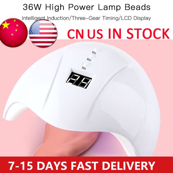 

nail lamp 36w uv led gel nail dryer curing manicure pedicure uv lamp machine fast baking dry polish