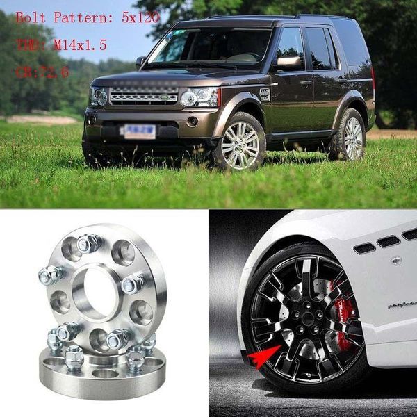 

4pcs 1" wheel spacers adapters 5 lug 5x4.7"/5x120-14x1.5 studs for discovery 3