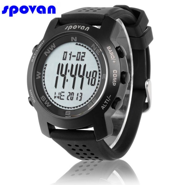 

relogio spovan часы мужчина для цифровой альтиметр барометр компас прогноз погоды хронограф спортивные часы часы, Slivery;brown
