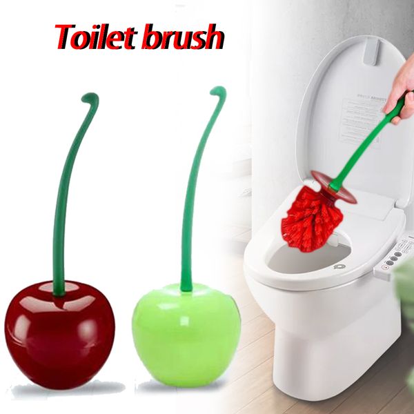 

cherry shape toilet brush floor-standing wall-mounted base cleaning brush for toilet wc bathroom accessories set household items