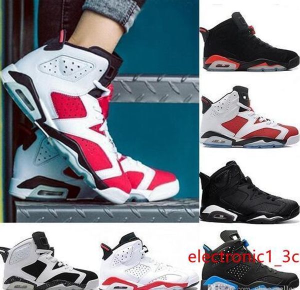 

6 carmine basketball shoes 6s unc black blue white infrared low chrome women men sport sneakers red oreo alternate oreo black cat