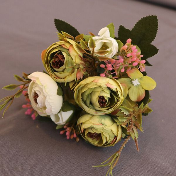 

artificial flower heads camellia flowers floral leaf home garden decor