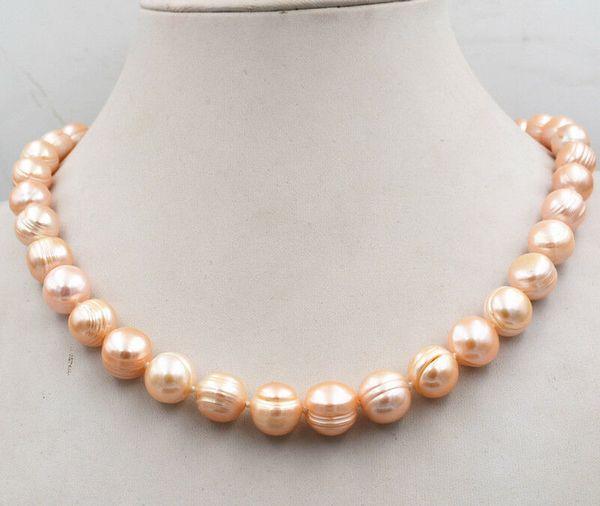 

fast fine pearls jewelry new natural pink 12-13mm akoya freshwater pearl necklace 18inches, Black