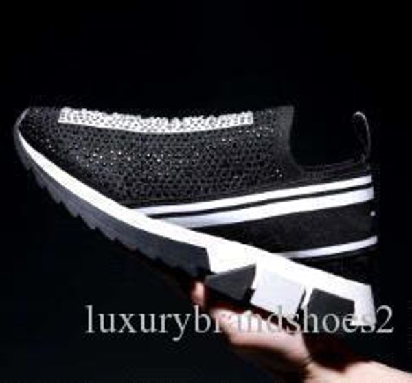 

fabric stretch jersey sorrento slip-on sneaker designer lady two-tone rubber micro sole breathable casual shoes size 36-45, Black