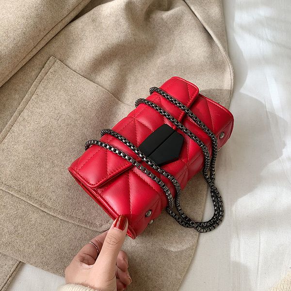 

fall/winter lingge chain bag women 2019 new wave korean ladies shoulder slung fashion small square bag