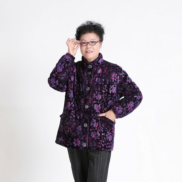 

ladies jackets 2019 new women quilted parkas plus over size 6xl 7xl winter autumn female outerwear middle-aged mother coats, Black