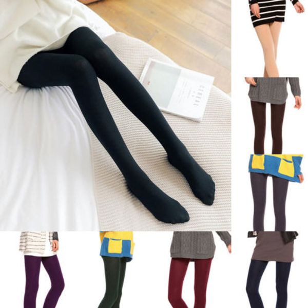 

women winter thick warm fleece lined thermal stretchy slim skinny leggings, Black