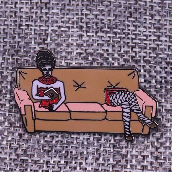 

beetlejuice couch lady hard enamel pin retro 80s horror movie brooch strange supernatural fans badge friends gift halloween acc, Gray