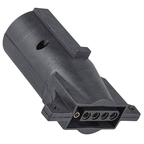 

new 7-pin to 5-pin trailer wiring plug adapter nickel-plated copper terminals rugged plastic housing compact design 7-way blade