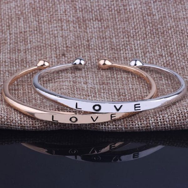 

new arrival women girl love bangle bracelets gold silver rose gold valentine's day jewelry gift ing, Black