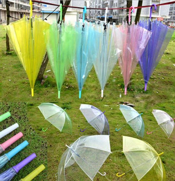 

transparent clear evc umbrella dance performance long handle rainbow umbrellas beach wedding colorful umbrella 50pcs
