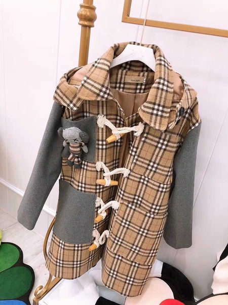 

bur womens coat berry british brand designer jacket luxury woolen doll horn button cute style coat fashion sweet lady winter coat, Tan;black