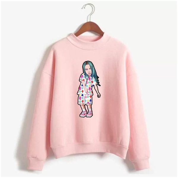 

billie eilish print hoodies pink hoodies women harajuku sweatshirt clothes streetwear fashion hipster popular clothes kpop, Black