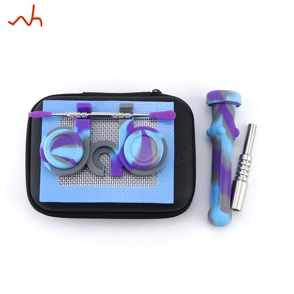 

Пять горячих продаж цвет комплект карман курение с 14мм силиконовой медовой соломы и мазка контейнер набор воска площадку