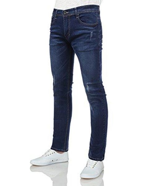 

idarbi мужские базовые повседневные хлопчатобумажные узкие джинсы, Blue