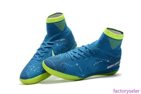 

football boots original green blue flat soccer cleats mercurial superfly v sx neymar jr ic indoor soccer shoes cristiano ronaldo