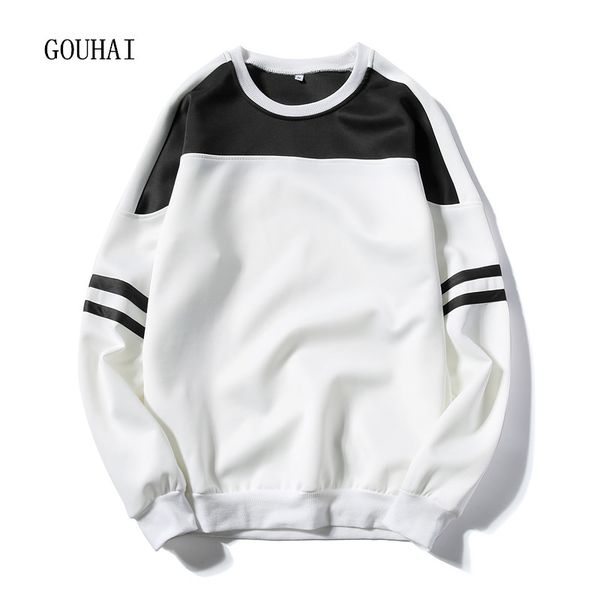 

2017 spring mens hoodies streetwear plus size m-5xl tracksuit sweatshirt men brand o-neck patchwork hoodies men autumn, Black