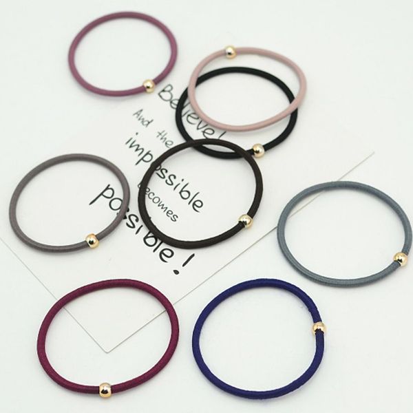 

10pcs/lot colorful golden ball elastic hair bands ponytail holder kids rubber bands tie gum for hair accessories, Slivery;white