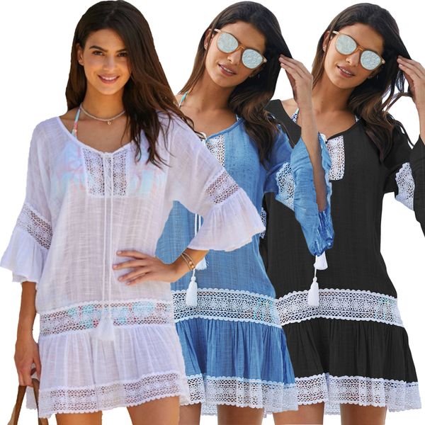 

women summer beach dress casual mini party dress boho style fashion sundress vestidos plus size s-3xl, Black;gray