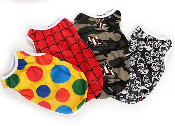 

pet dog vests polyester breathable small dog t shirts printed puppy shirt summer dog clothes pet apparel xs s m l xl lqpyw1137