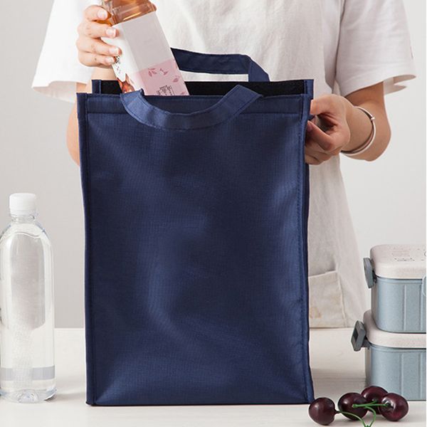 

waterproof oxford lunch bag fashion pouch plain office picnic portable thermal insulation tote aluminum foil fresh bento, Blue;pink
