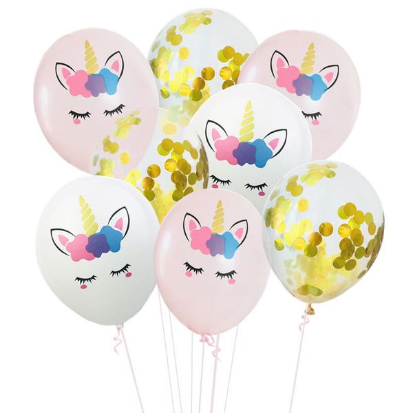 

10шт единорог партии воздушные шары на день рождения воздушный шар единорог украшения конфетти воздушный шар на день рождения украшения воздушные шары