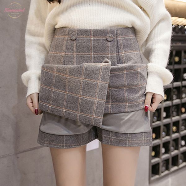 

mini skirt women skirts winter autumn plaid wool skirt womens short skirt mini a line harajuku skirts vintage office jupe femme saia, Black