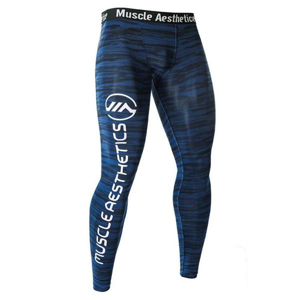 

men compression tight leggings running sports male gym fitness pants quick dry trousers workout training crossfit yoga bottoms, Black;blue