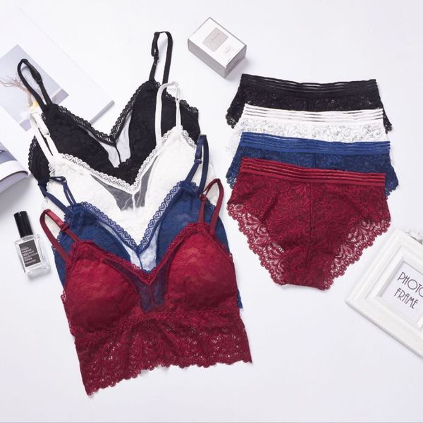 

sp&city women lace hollow out bras seamless bralette lace padded bra sets floral embroidered chest brassiere lingerie, Red;black