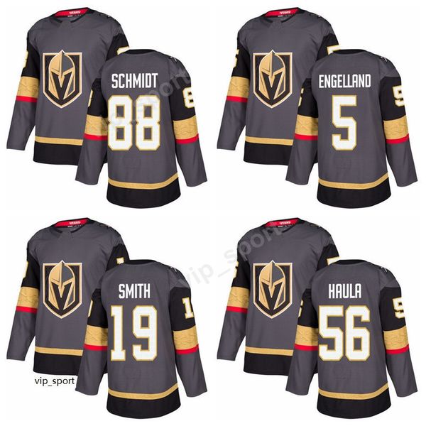 

new vegas golden knights 19 reilly smith jerseys custom hockey 5 deryk engelland 56 erik haula 88 nate schmidt 38 tomas hyka, Black;red