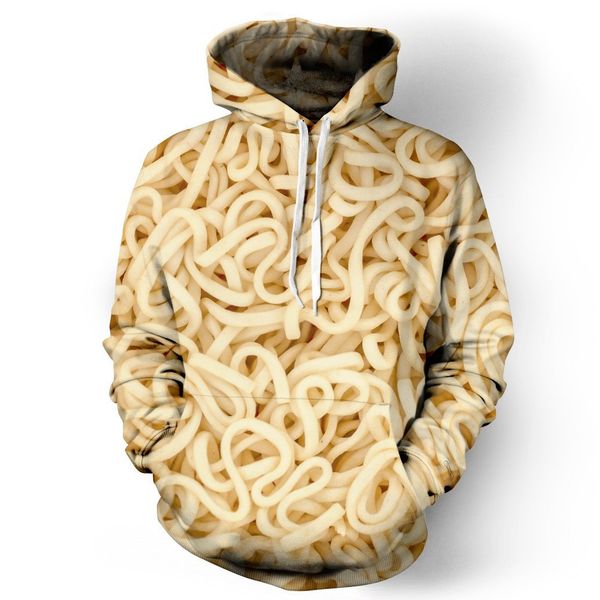 

Wholesale New Autumn and Winter Mens 2019 Luxury Designer Clothes Noodle Pattern Print Stereo Pocket Fashion Sports Hoodies Euro Size