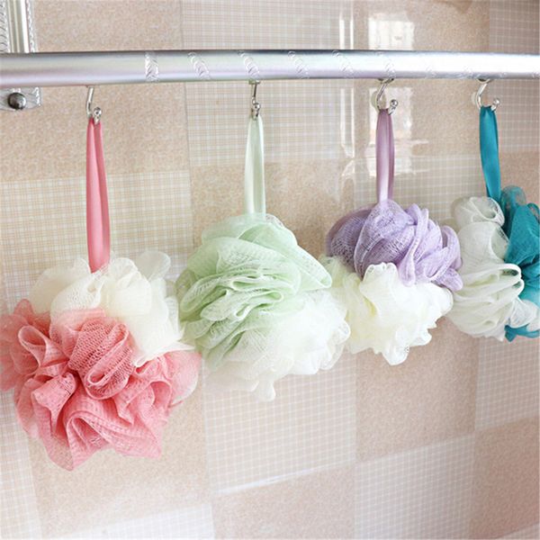 

2019 loofah bath shower sponge pouf mesh ball exfoliating scrubber sponge cleaning shower scrub bath ball