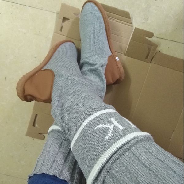 

zapatos mujer winter warm knitting sock boots women platform casual flats ladies shoes plus size chaussures femme mx200324, Black