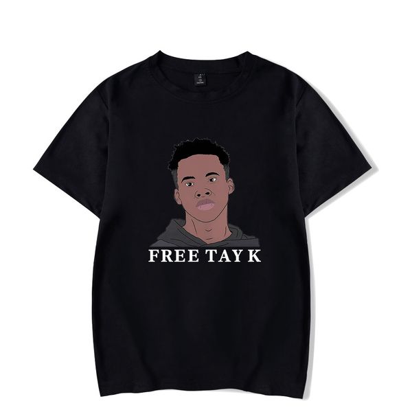 

2019 rapper tay-k t-shirt men/women summer cool casual hip hop tay-k short sleeve t shirts, White;black