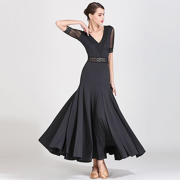 

ballroom dress stanard women ballroom dance dresses spanish dress fringe practice wear black flamenco costumes, Black;red