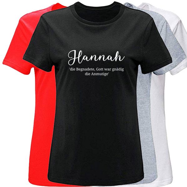 

custom hannah girl birthday meaning suggestion men t shirt gift short-sleeve clothes t-shirt solid color tee top, White;black