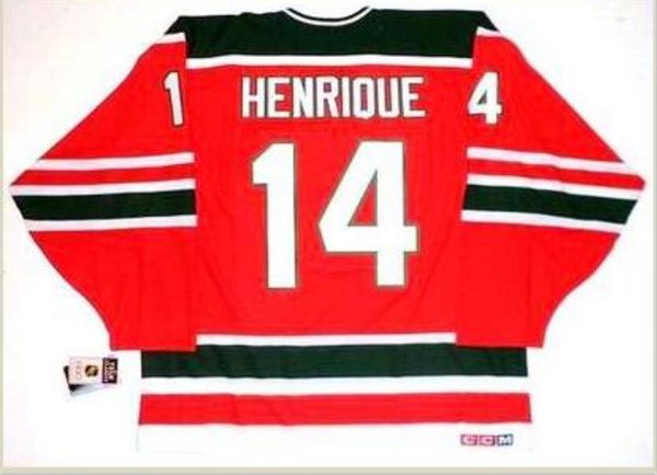

custom men youth women vintage #14 adam henrique new jersey devils 1980's ccm hockey jersey size s-5xl or custom any name or number, Black