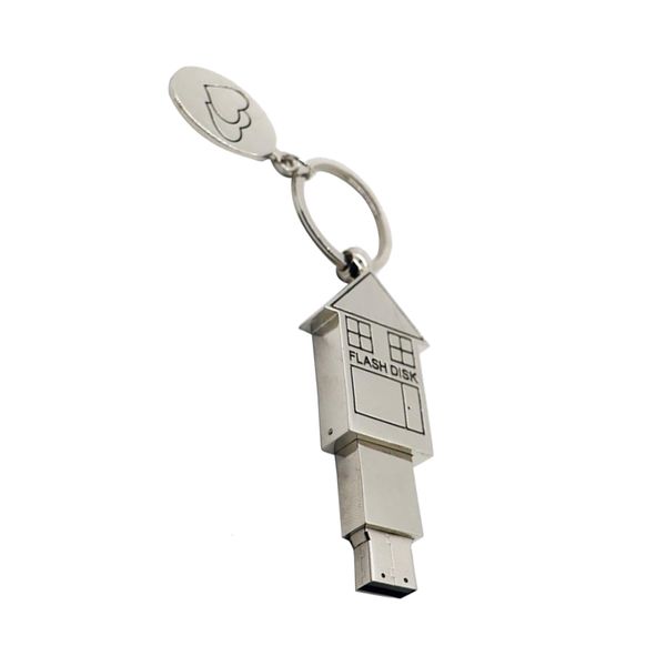

4/8/16/32/64gb drive storage flash memory pen device house design silver